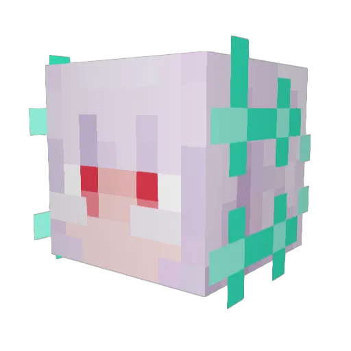 ikapoyo Minecraft avatar head, 3D render