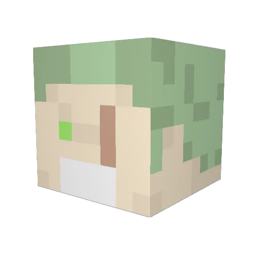 ikariamx Minecraft avatar head, 3D render
