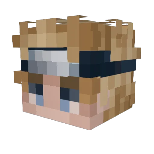 ikariuy Minecraft avatar head, 3D render