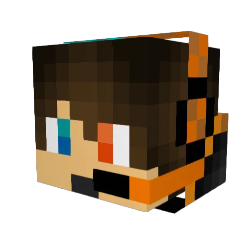 ikarongu Minecraft avatar head, 3D render