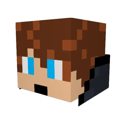 ikevenomless Minecraft avatar head, 3D render