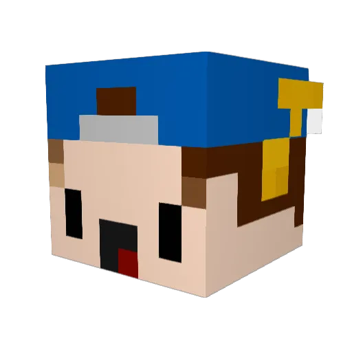 ikezeraa Minecraft avatar head, 3D render