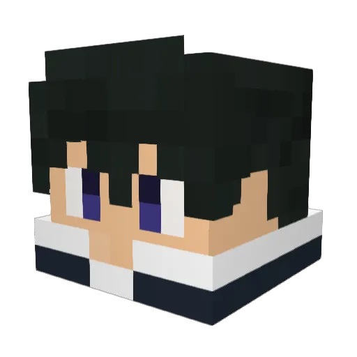 ikinoo Minecraft avatar head, 3D render