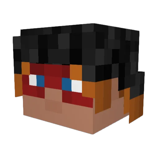 ikmopasP Minecraft avatar head, 3D render
