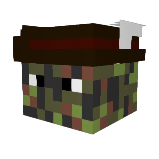 ikopotamus Minecraft avatar head, 3D render