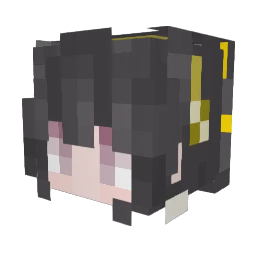 ikqsqm Minecraft avatar head, 3D render