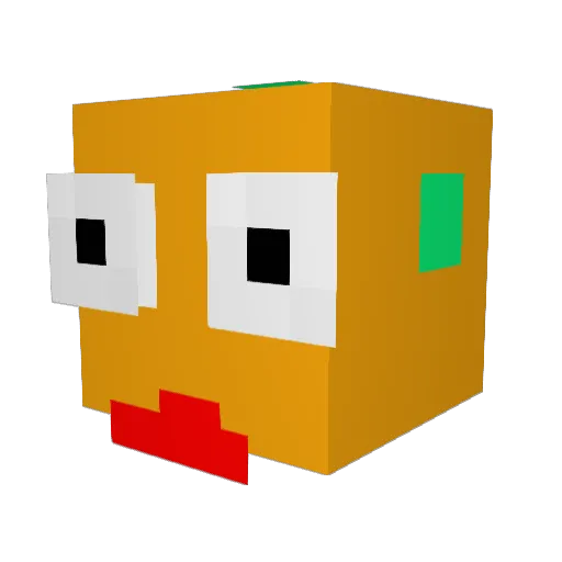ikuraking Minecraft avatar head, 3D render