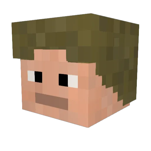 ilkkaniem Minecraft avatar head, 3D render