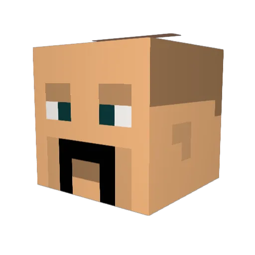 ilkomok Minecraft avatar head, 3D render