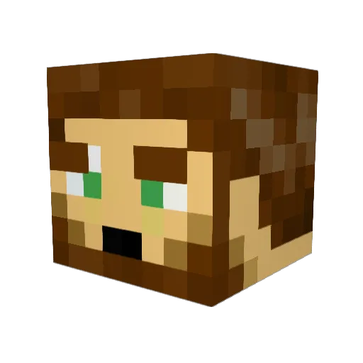 ilkshake Minecraft avatar head, 3D render