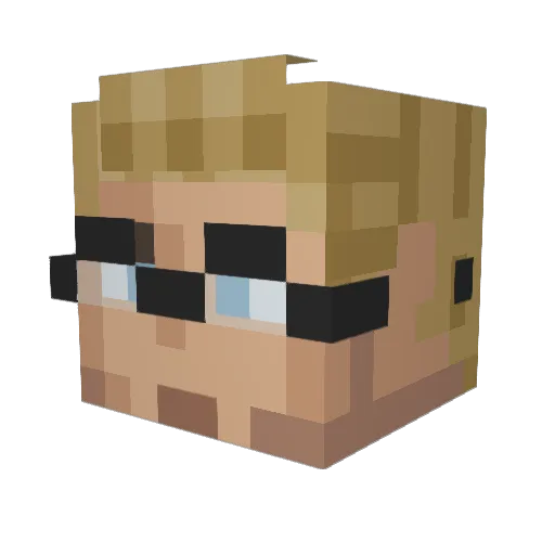 illcaf Minecraft avatar head, 3D render