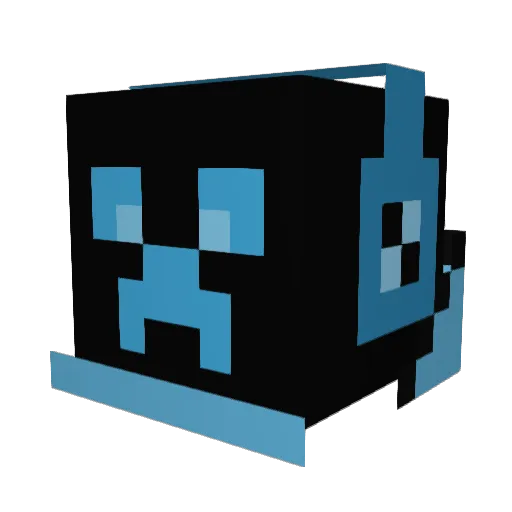illu_ Minecraft avatar head, 3D render