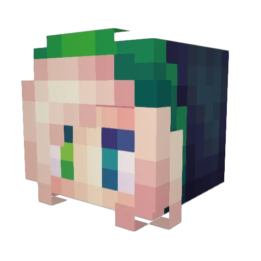 illusia_ Minecraft avatar head, 3D render