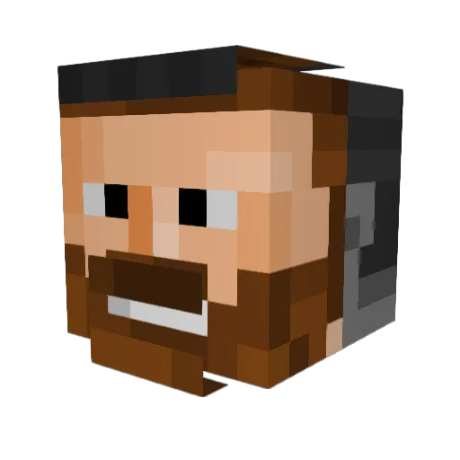 illusison Minecraft avatar head, 3D render