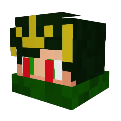 illuzions_vV Minecraft avatar head, 3D render
