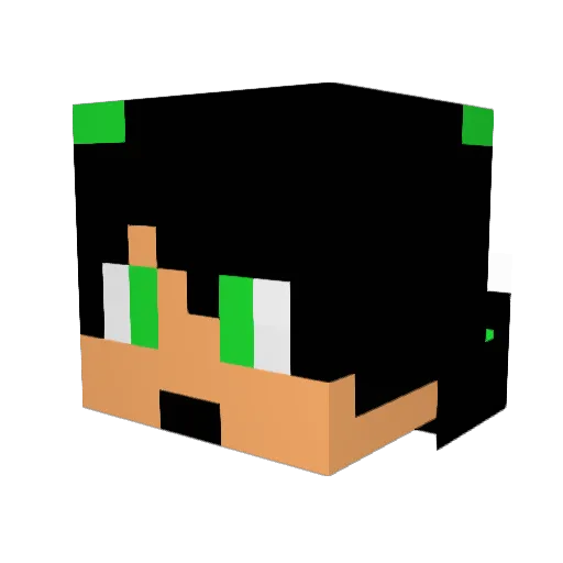 ilumizombie Minecraft avatar head, 3D render
