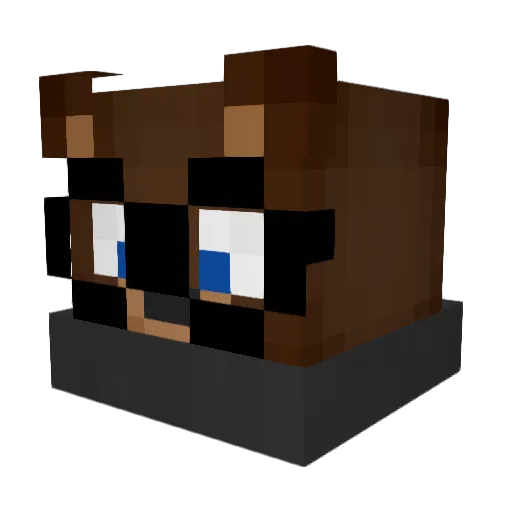 iluvdario Minecraft avatar head, 3D render
