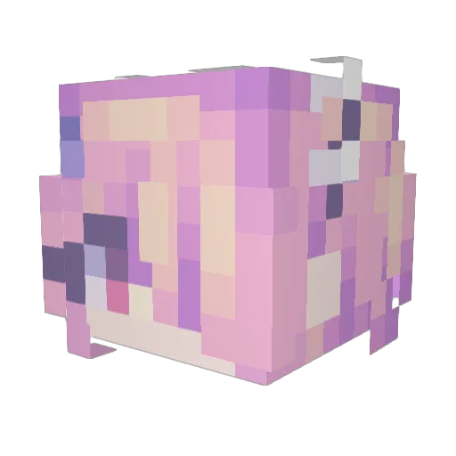 ilveren Minecraft avatar head, 3D render
