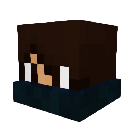 ilyPluto Minecraft avatar head, 3D render