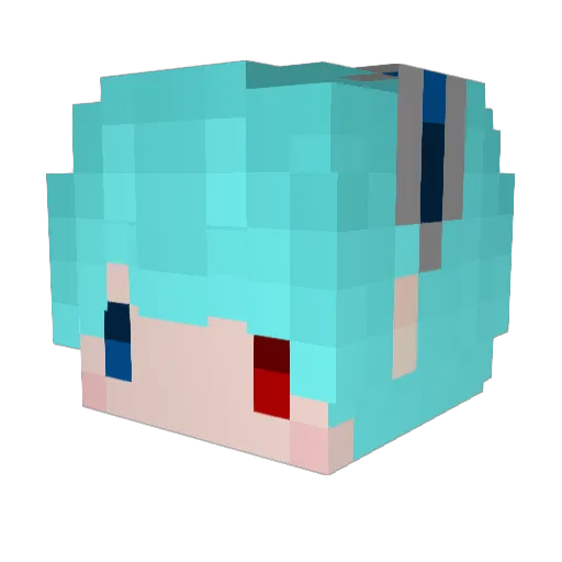 ilyRyuskoL Minecraft avatar head, 3D render
