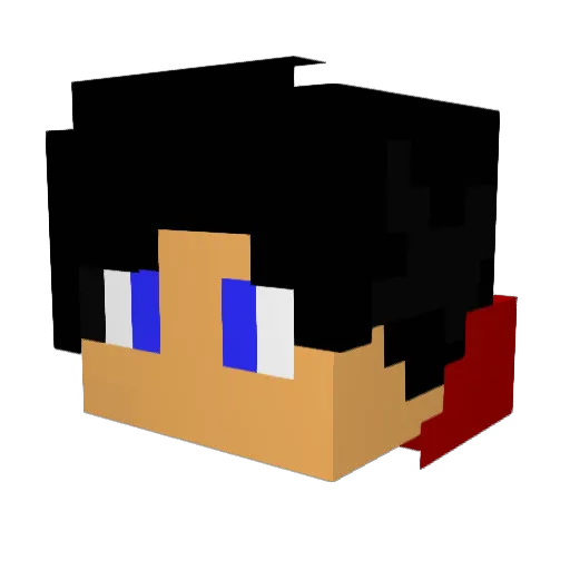 ilyapoker Minecraft avatar head, 3D render