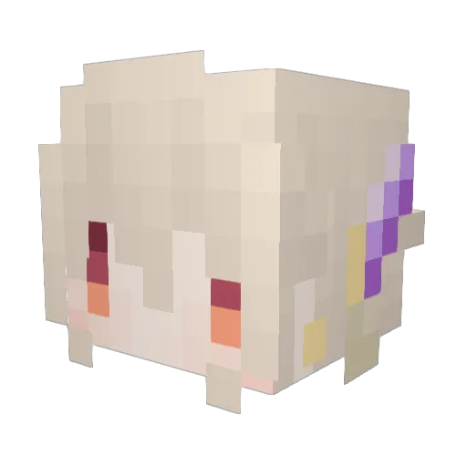 ilyasviel Minecraft avatar head, 3D render