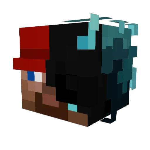 ilypike Minecraft avatar head, 3D render