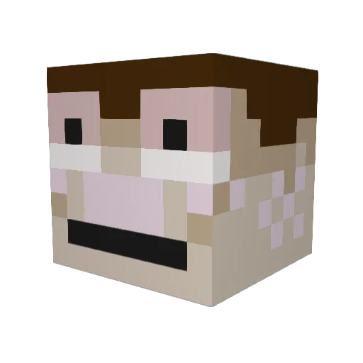 ilyvr Minecraft avatar head, 3D render