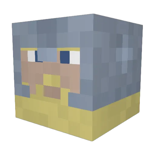 im_mad Minecraft avatar head, 3D render