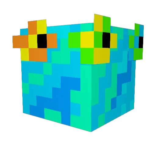 imaaquarium Minecraft avatar head, 3D render