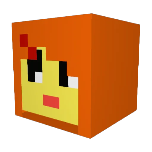 imagegirl Minecraft avatar head, 3D render