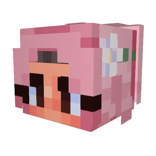 imanibot Minecraft avatar head, 3D render