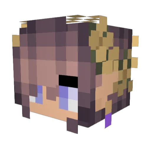 immaculata Minecraft avatar head, 3D render