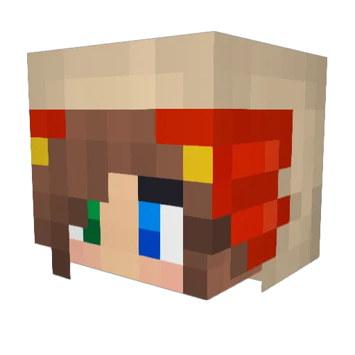 immerhin Minecraft avatar head, 3D render