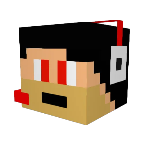 immortalex Minecraft avatar head, 3D render