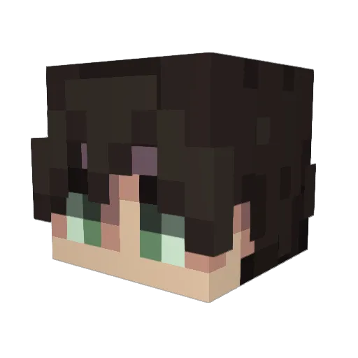 imnsded Minecraft avatar head, 3D render