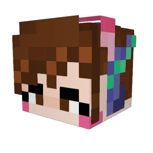 implanton Minecraft avatar head, 3D render