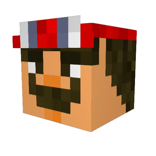imuF Minecraft avatar head, 3D render
