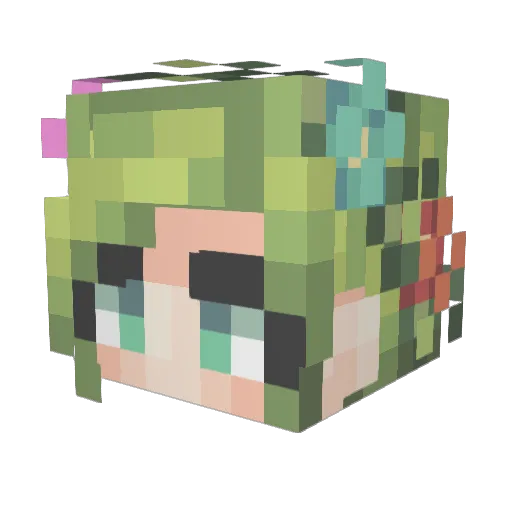 imvegan3 Minecraft avatar head, 3D render