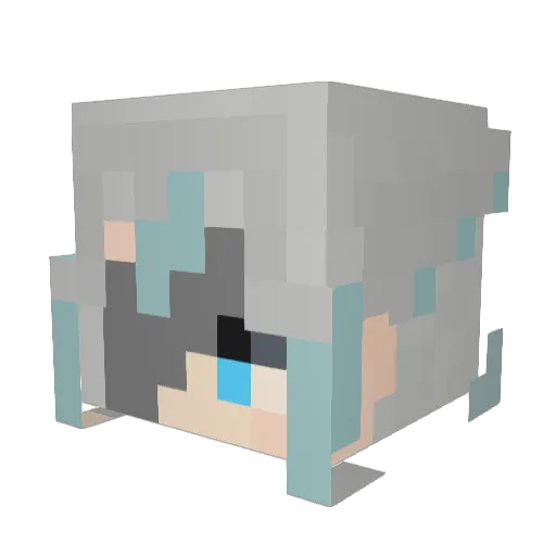 imyari Minecraft avatar head, 3D render
