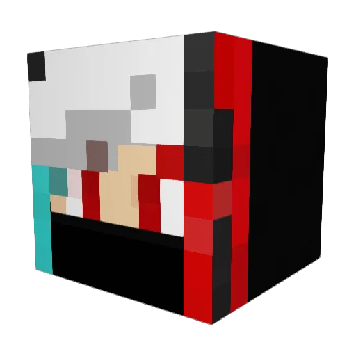 in3_14 Minecraft avatar head, 3D render