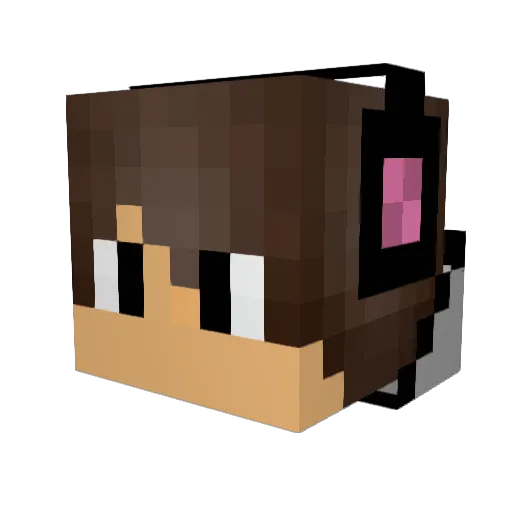 inHisimage Minecraft avatar head, 3D render