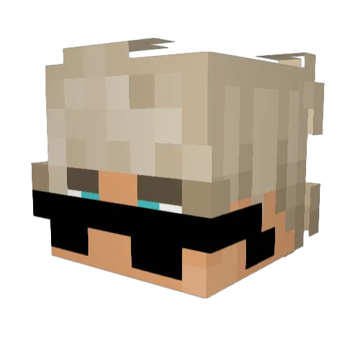 inOfficial Minecraft avatar head, 3D render