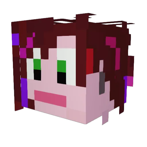 ina_mcG Minecraft avatar head, 3D render