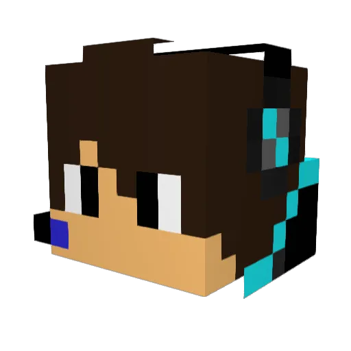 inaccurateidios Minecraft avatar head, 3D render