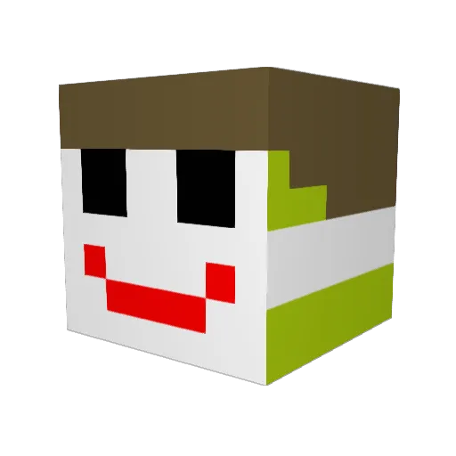 inaciovascon Minecraft avatar head, 3D render