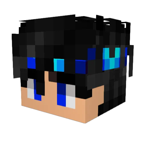 incaved Minecraft avatar head, 3D render