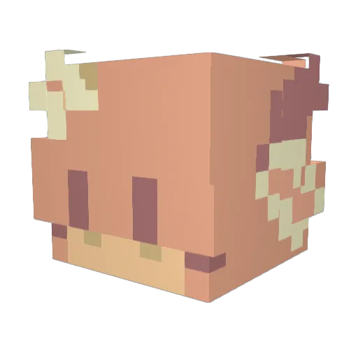 inchange Minecraft avatar head, 3D render