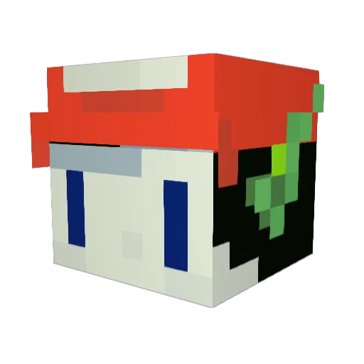 incide Minecraft avatar head, 3D render