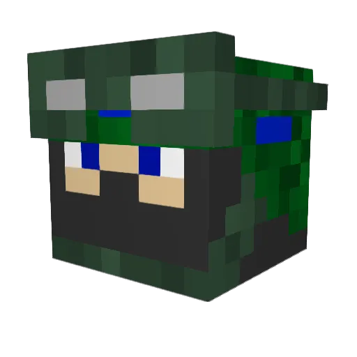 incognitotito Minecraft avatar head, 3D render